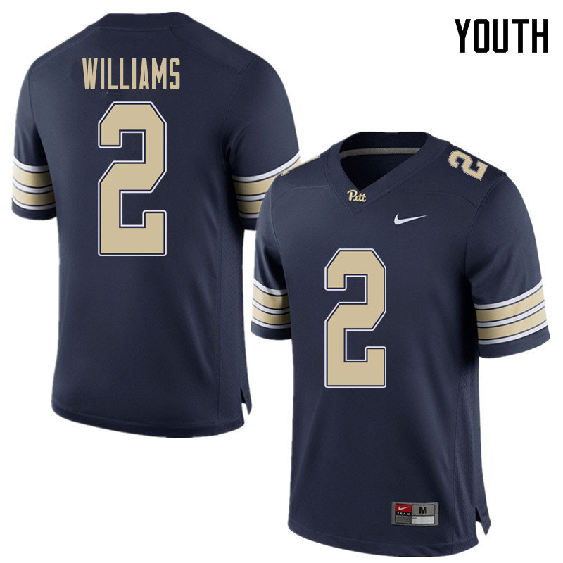 Youth #2 KWaun Williams Pittsburgh Panthers College Football Jerseys Sale-Home Blue